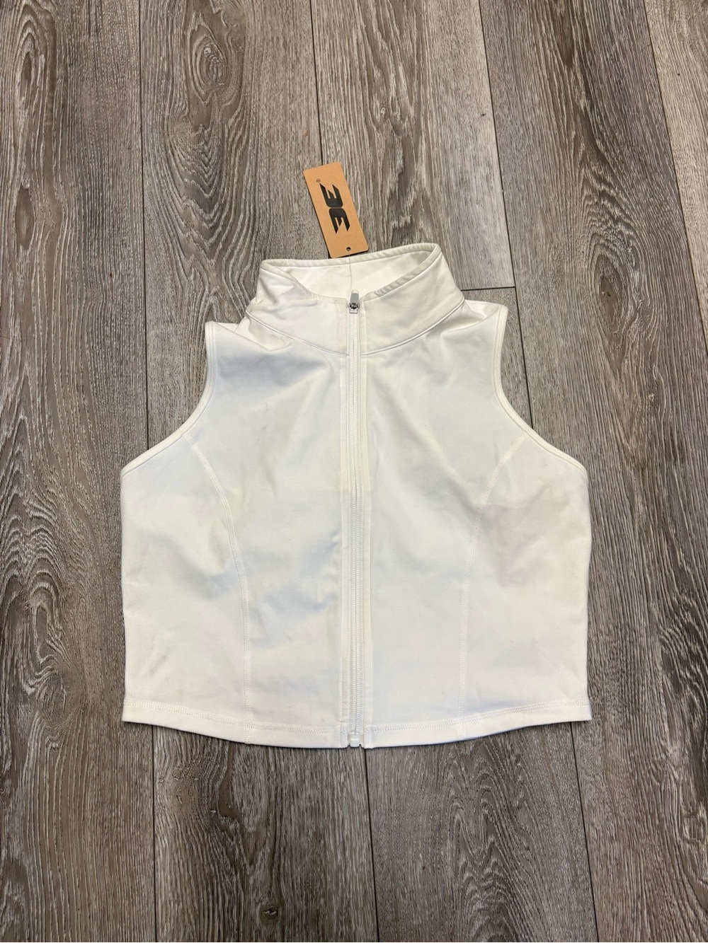Elite Eleven High-Neck White Zip Front Women's Top